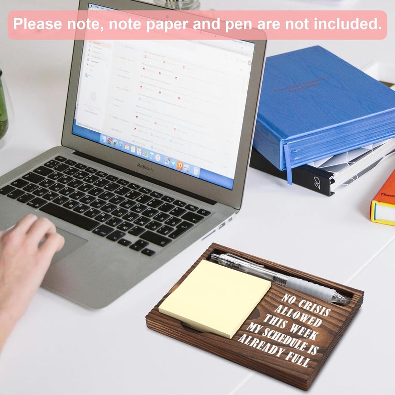 FTONENI Funny Boss Gifts, Funny Home Office Desk Decor Boss's Day Gifts, Sticky Note Holder, Post-it Note Dispenser for Desk, Wooden Post-it Note & Pen Holder 6.5" x 4.7" - FTA105 - Image 5